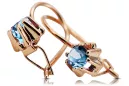 Vintage style Earrings Aquamarine Original Vintage 14K Rose Gold vec053r